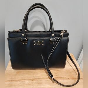 Kate Spade Durham Wellesley Leather Black Satchel/Crossbody Bag Excellent Cond.